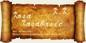 Kosa Kasabašić vizit kartica